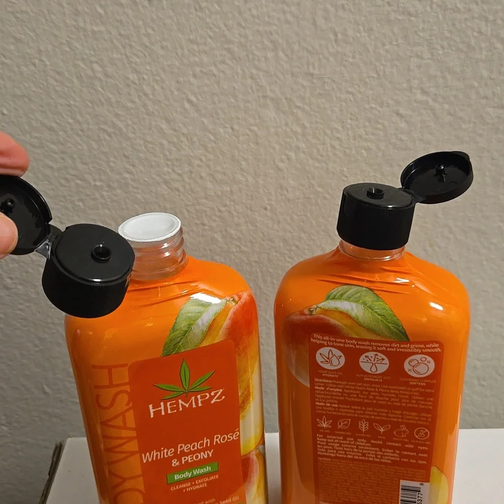 New And Sealed Hempz White Peach Rose And Peony Body Wash 2 17oz Bottles - Picture 5 of 5